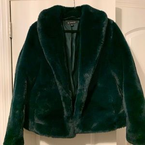 Green Faux fur jacket- SHIPS OUT TODAY